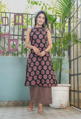 Elegant Black Floral Printed Suit Set - Stylish Ethnic Wear