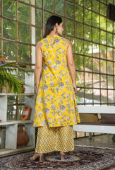 Charming Yellow Floral Printed Suit Set - Vibrant Ethnic Wear