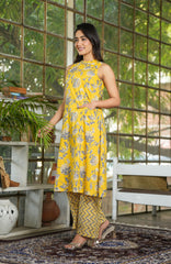 Charming Yellow Floral Printed Suit Set - Vibrant Ethnic Wear