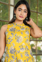 Charming Yellow Floral Printed Suit Set - Vibrant Ethnic Wear