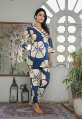 Elegant Ethnic Wear for Women - V-Neck Floral Printed Suit Set
