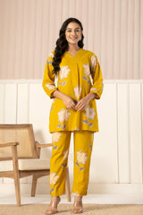 CozyCord Women’s 2-Piece Cotton Lounge Set - Top & Pants Sleepwear