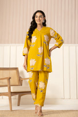 CozyCord Women’s 2-Piece Cotton Lounge Set - Top & Pants Sleepwear