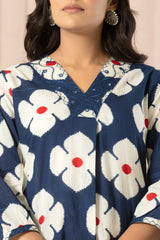 Blue Floral Top & Pants Sleepwear – Cotton Cord Set
