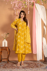 Yellow Floral Elegance Suit Set