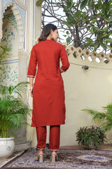 Maroon Bloom Women's Dupatta Cotton Sleepwear Set