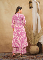 Pink Blossom Women's Dupatta Cotton Set – Floral Printed