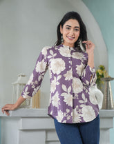 Lavender Bloom Floral Top for Women