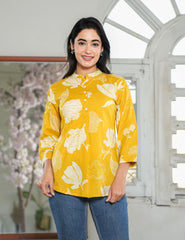 Golden Meadow Floral Top for Women