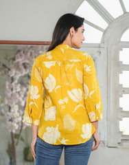 Golden Meadow Floral Top for Women