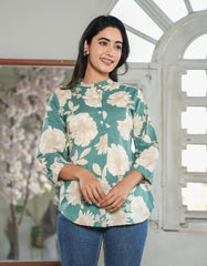 Mint Grove Floral Top for Women