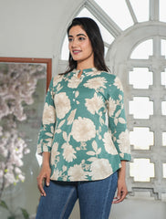Mint Grove Floral Top for Women