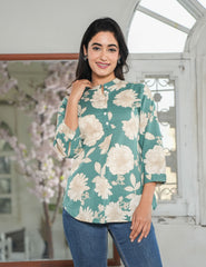 Mint Grove Floral Top for Women