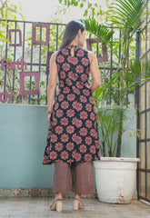 Elegant Black Floral Printed Suit Set - Stylish Ethnic Wear