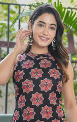 Elegant Black Floral Printed Suit Set - Stylish Ethnic Wear