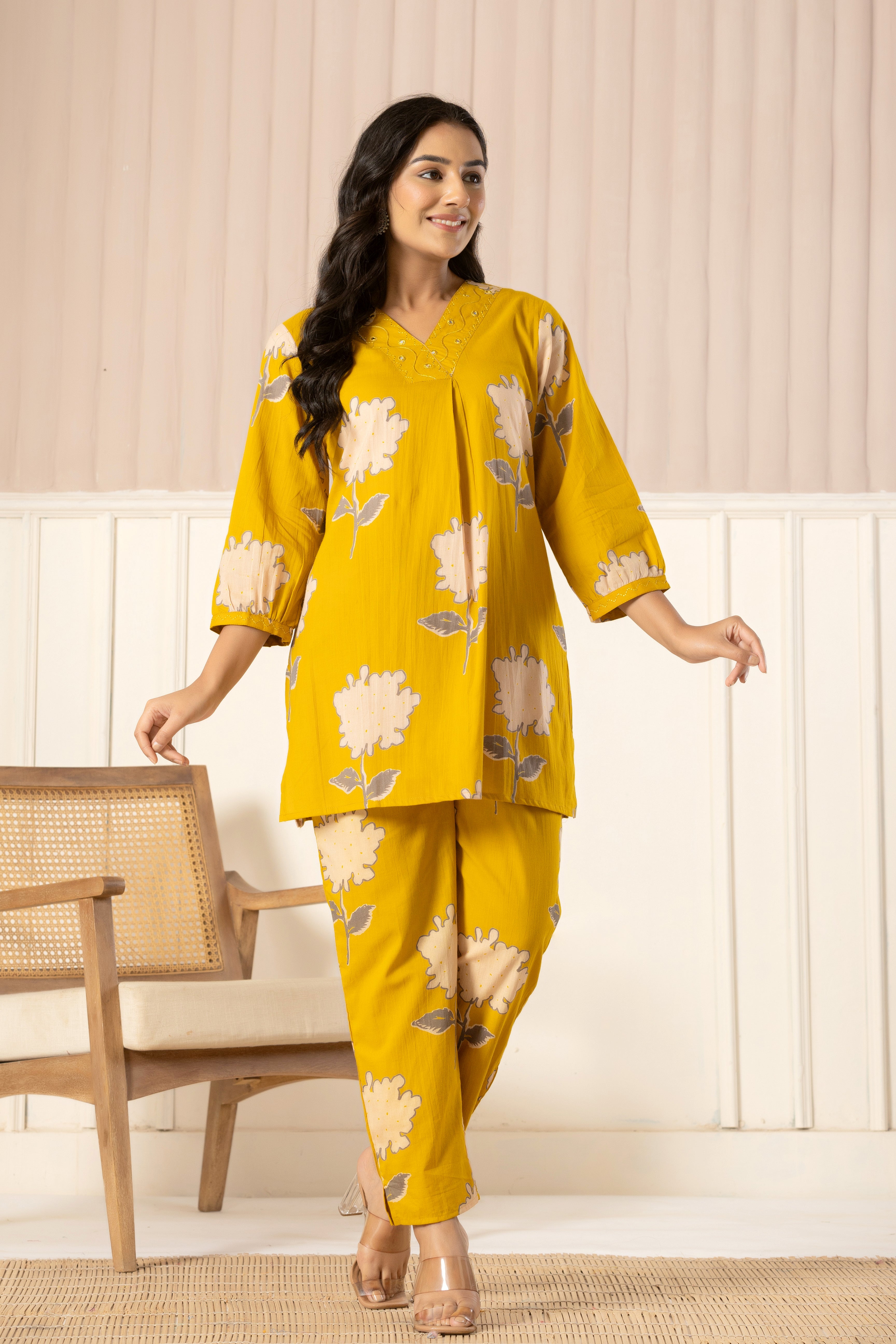 CozyCord Women’s 2-Piece Cotton Lounge Set - Top & Pants Sleepwear
