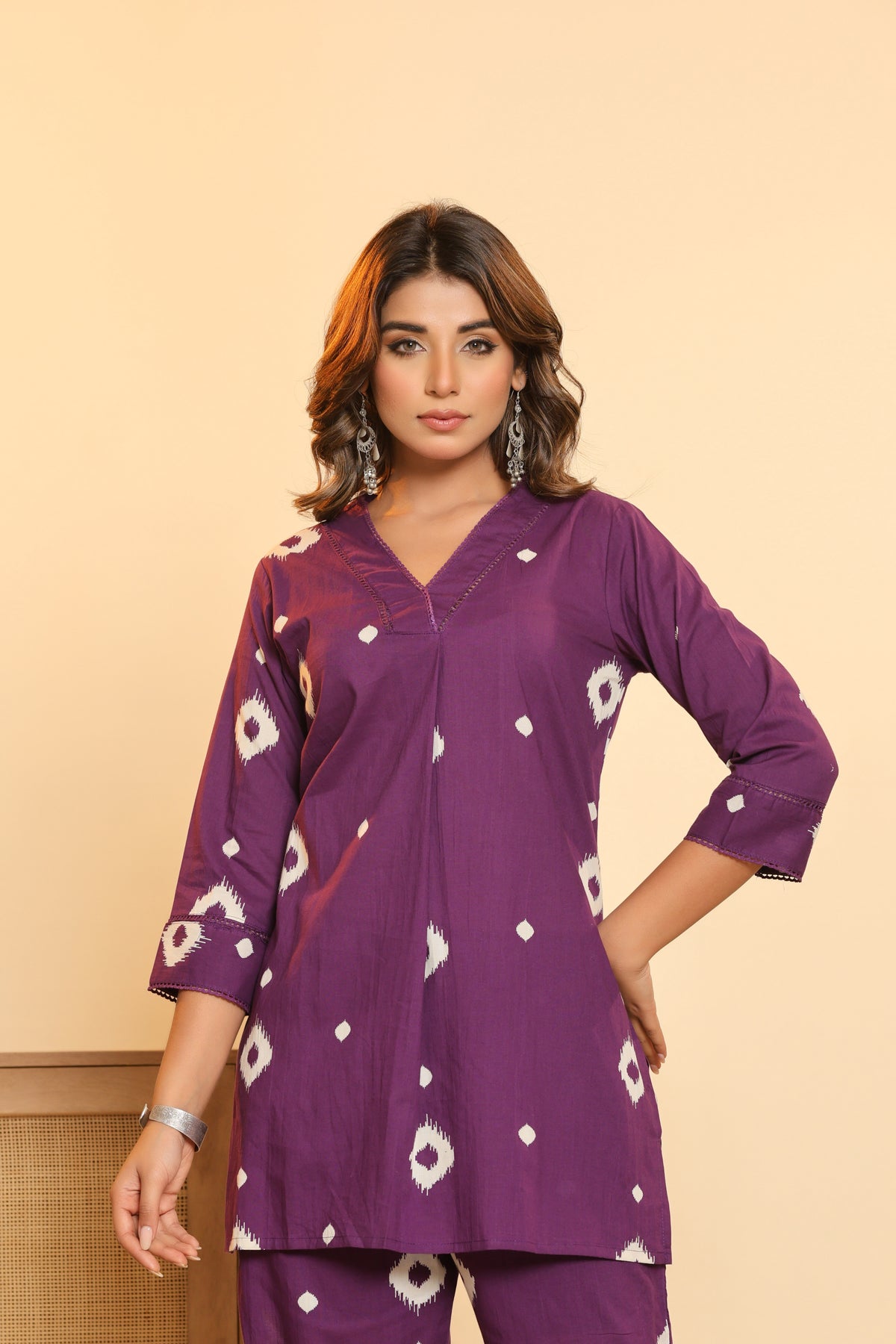 Purple Top & Pants Sleepwear – Cotton Cord Set