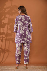 Floral Top & Pants Sleepwear  – Cotton Cord Set