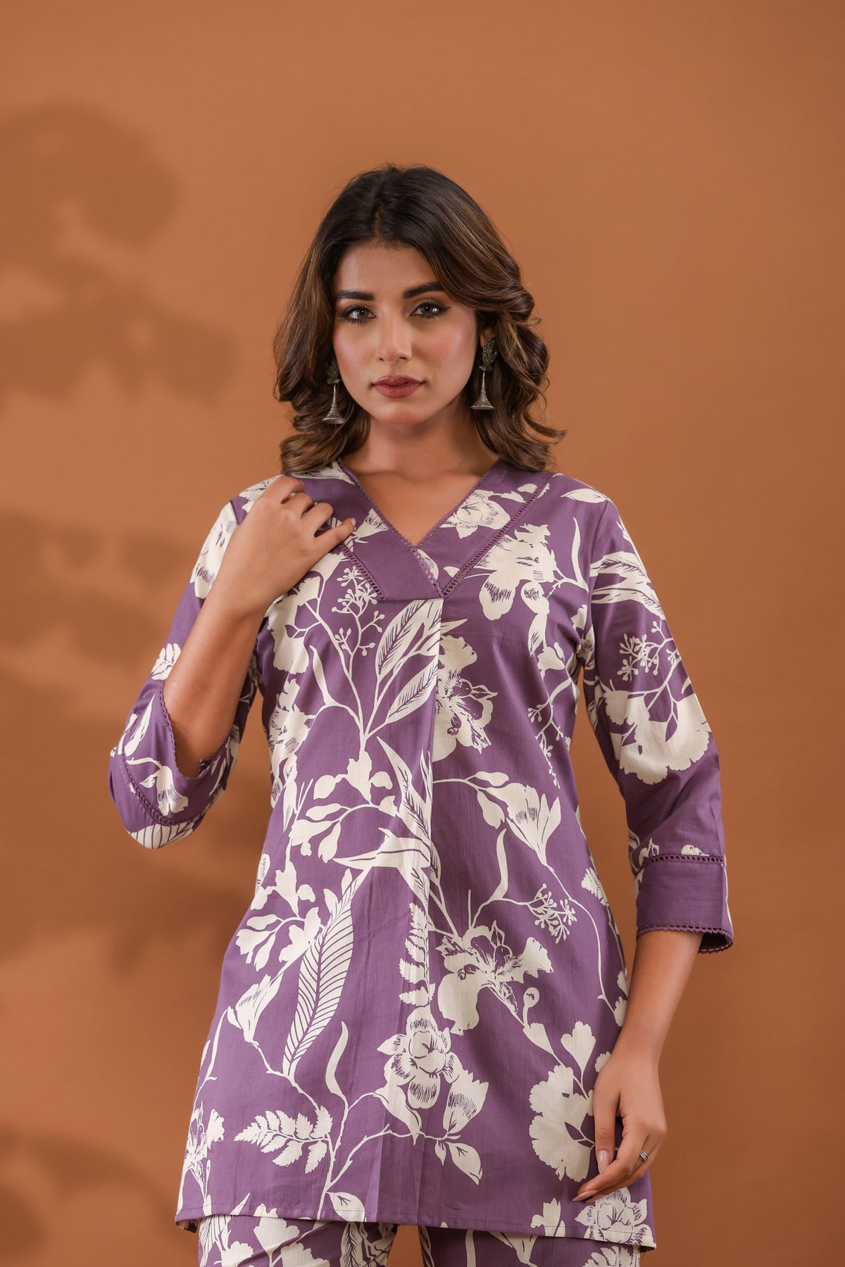 Floral Top & Pants Sleepwear  – Cotton Cord Set