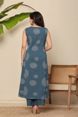 Soft Blossom Women's 2-Piece Cotton Sleepwear Set – Lite Blue Floral Printed Top & Pants