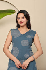 Soft Blossom Women's 2-Piece Cotton Sleepwear Set – Lite Blue Floral Printed Top & Pants