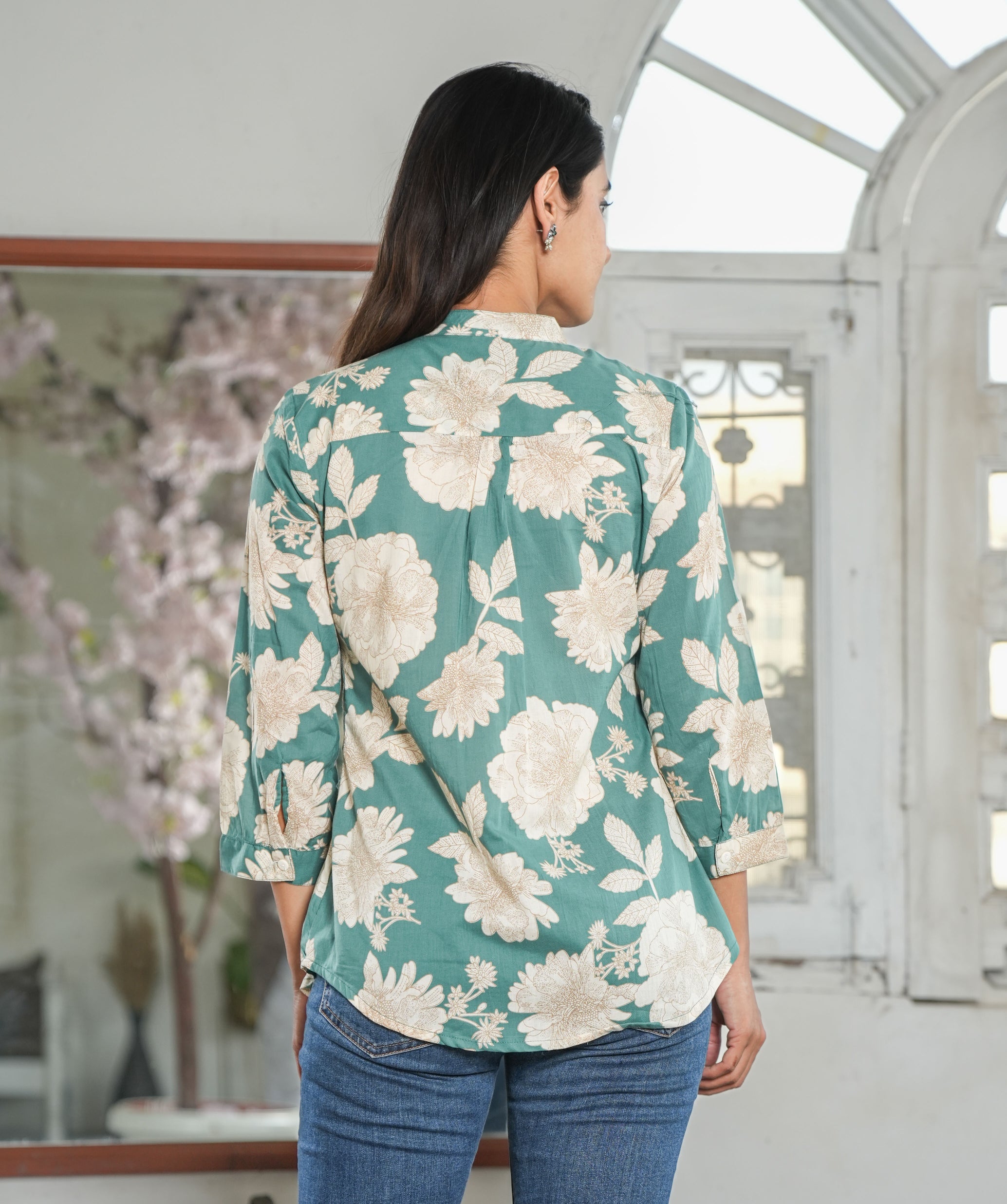 Mint Grove Floral Top for Women
